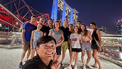 Night bicycle tour view at Marina Bay